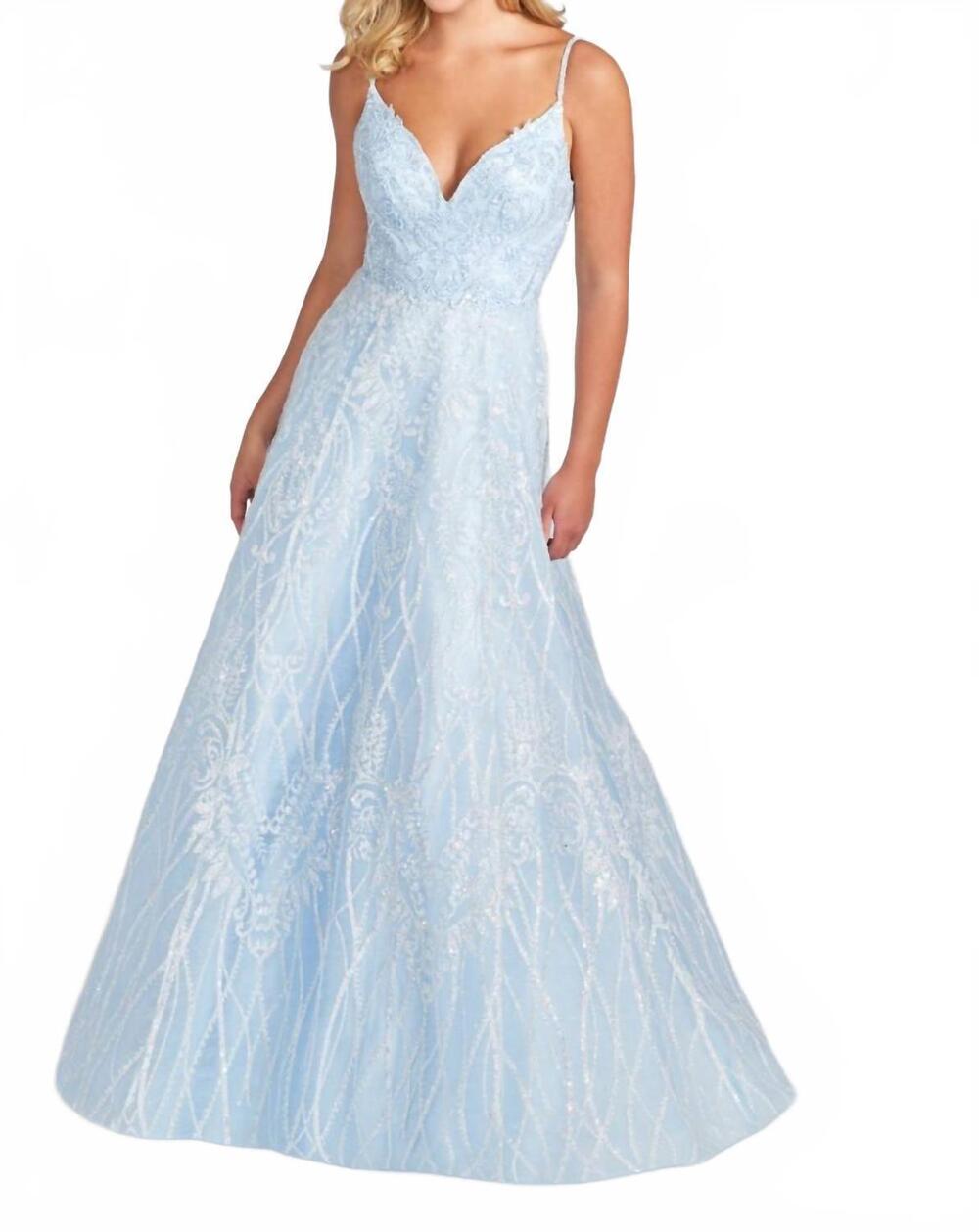 NEW ELLIE WILDE embroidered lace sleeveless dress in light blue